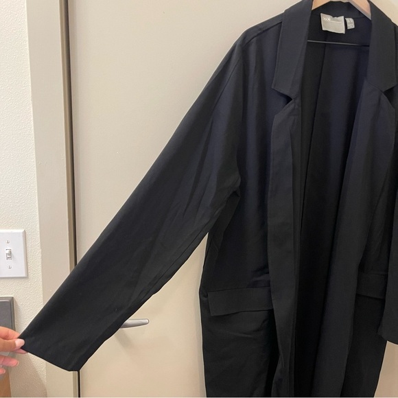 ASOS tailored lightweight longline coat in black plus size 16 - Picture 8 of 11